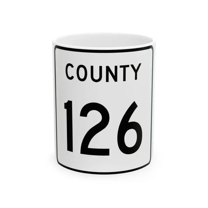 County 126 square (Minnesota) (Road Sign) White Coffee Mug 11oz - Go Mug Yourself