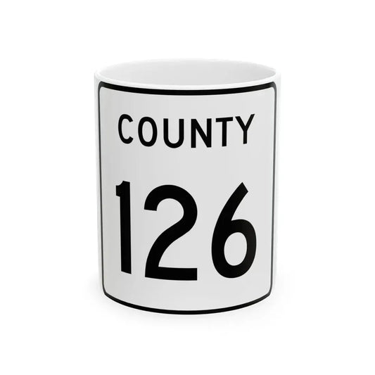 County 126 square (Minnesota) (Road Sign) White Coffee Mug 11oz - Go Mug Yourself