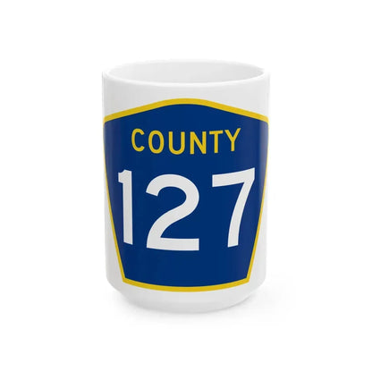County 127 MN (Minnesota) (Road Sign) White Coffee Mug 15oz - Go Mug Yourself
