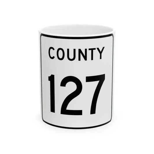 County 127 square (Minnesota) (Road Sign) White Coffee Mug 11oz - Go Mug Yourself