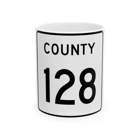 County 128 square (Minnesota) (Road Sign) White Coffee Mug 11oz - Go Mug Yourself