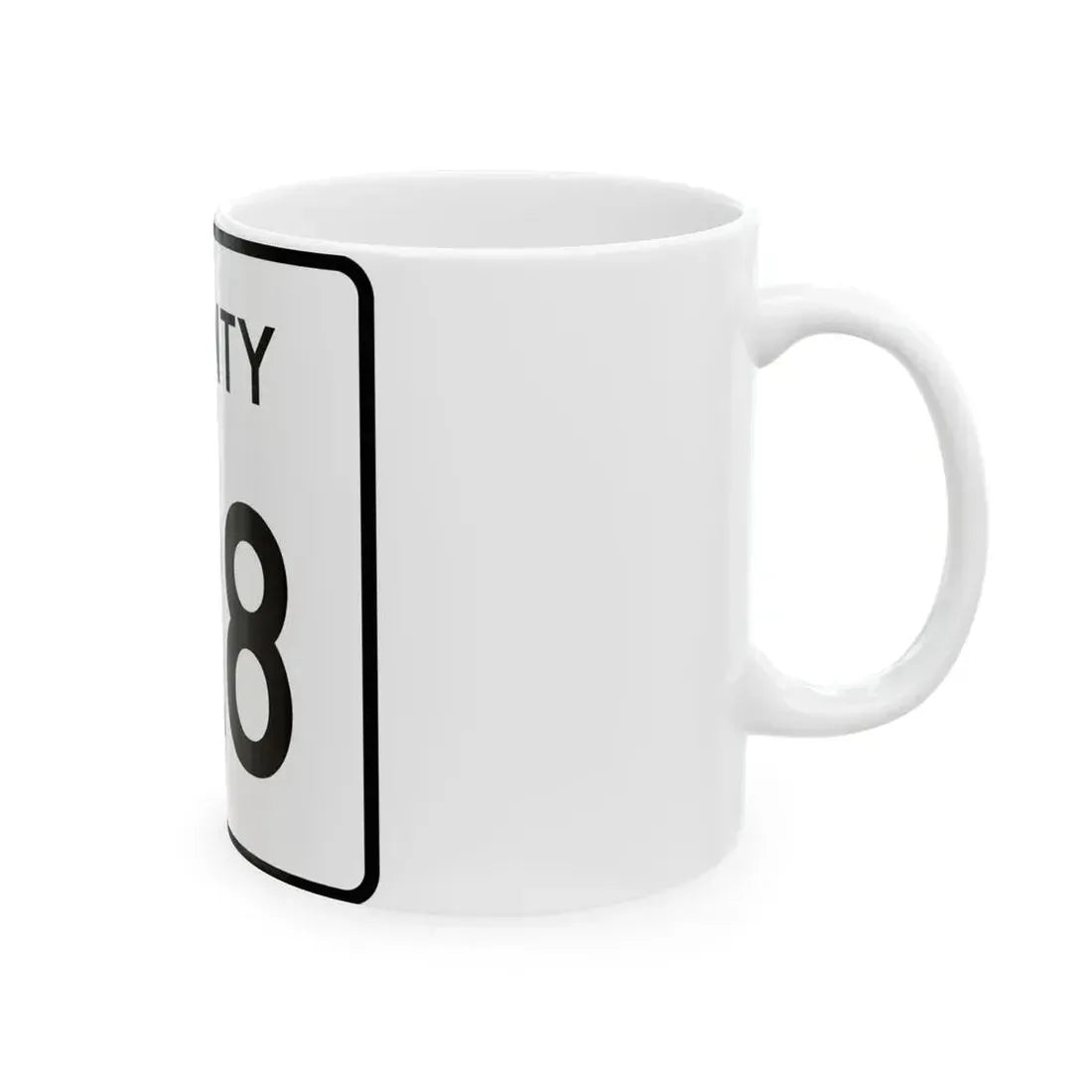 County 128 square (Minnesota) (Road Sign) White Coffee Mug - Go Mug Yourself