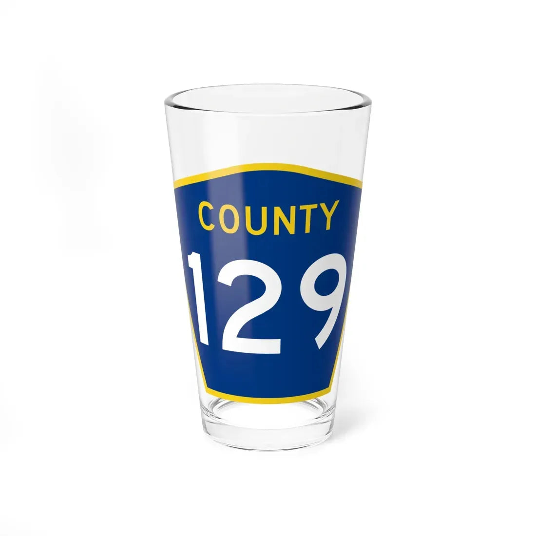 County 129 MN (Minnesota) (Road Sign) Pint Glass 16oz 16oz - Go Mug Yourself