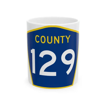 County 129 MN (Minnesota) (Road Sign) White Coffee Mug 11oz - Go Mug Yourself