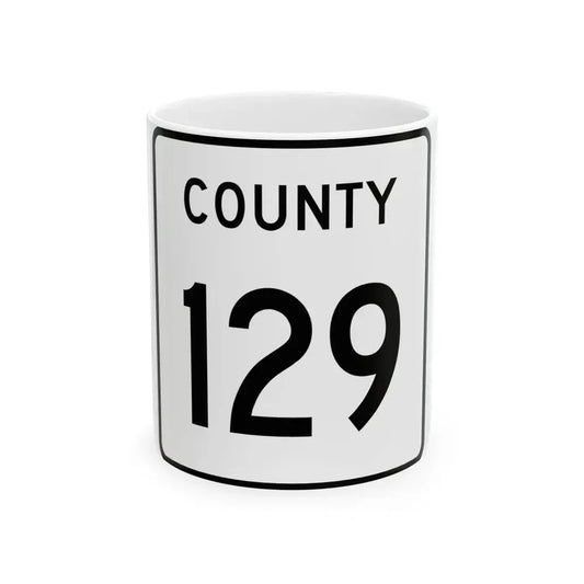 County 129 square (Minnesota) (Road Sign) White Coffee Mug 11oz - Go Mug Yourself