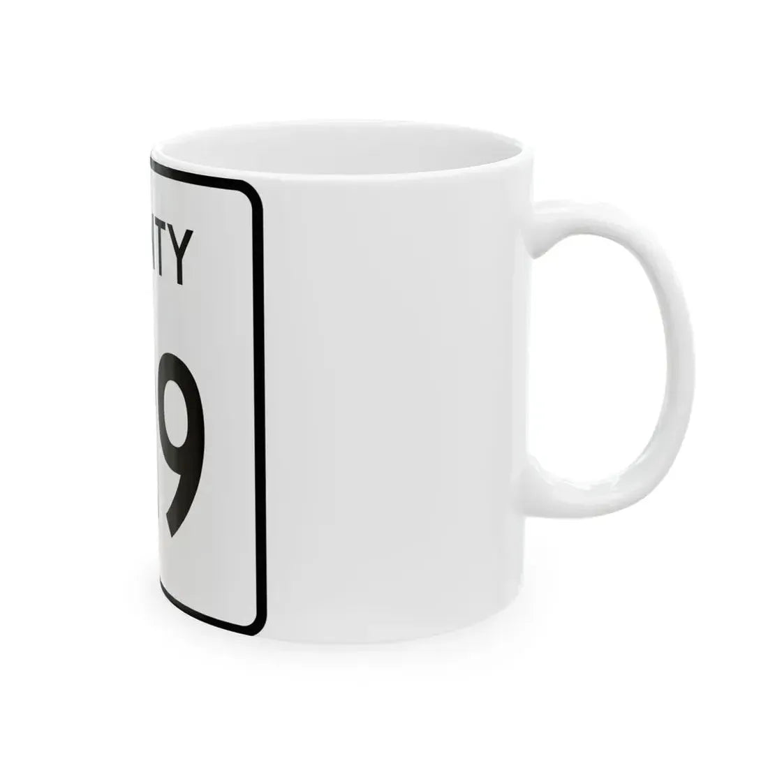 County 129 square (Minnesota) (Road Sign) White Coffee Mug - Go Mug Yourself