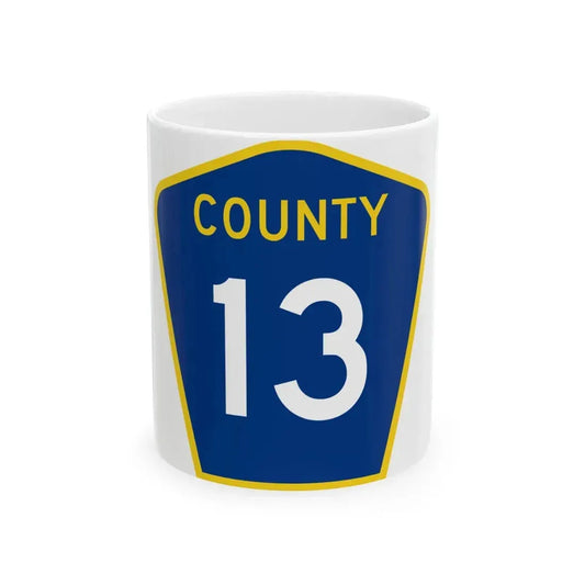 County 13 MN (Minnesota) (Road Sign) White Coffee Mug 11oz - Go Mug Yourself