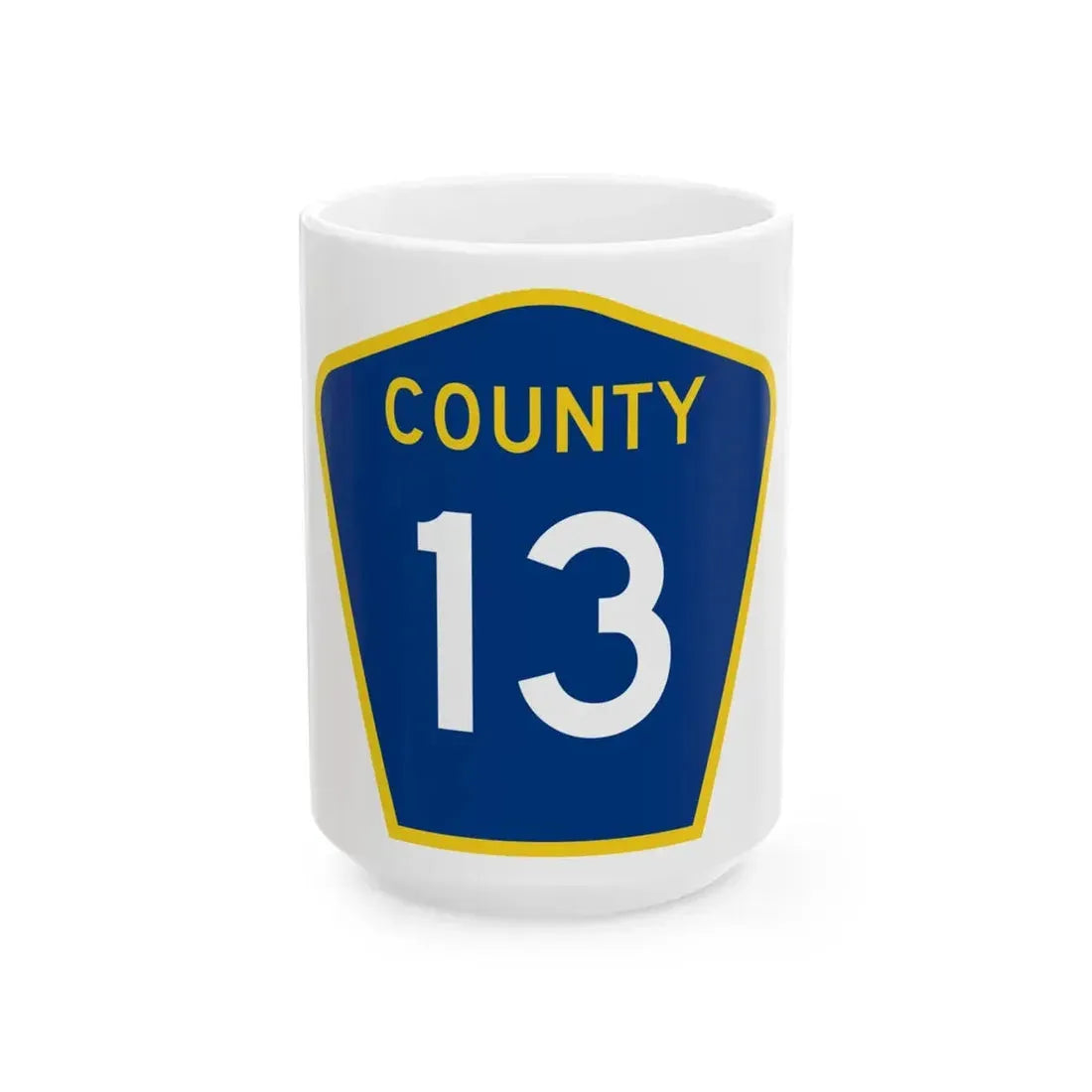 County 13 MN (Minnesota) (Road Sign) White Coffee Mug 15oz - Go Mug Yourself