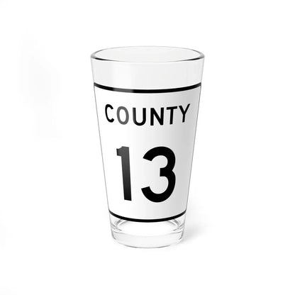 County 13 square (Minnesota) (Road Sign) Pint Glass 16oz 16oz - Go Mug Yourself