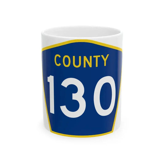 County 130 MN (Minnesota) (Road Sign) White Coffee Mug 11oz - Go Mug Yourself
