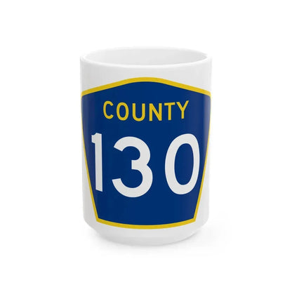 County 130 MN (Minnesota) (Road Sign) White Coffee Mug 15oz - Go Mug Yourself