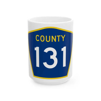 County 131 MN (Minnesota) (Road Sign) White Coffee Mug 15oz - Go Mug Yourself