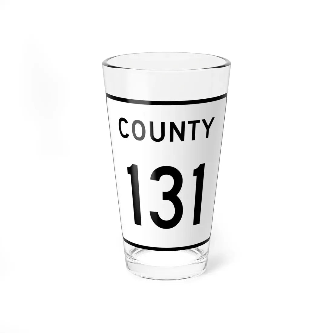 County 131 square (Minnesota) (Road Sign) Pint Glass 16oz 16oz - Go Mug Yourself