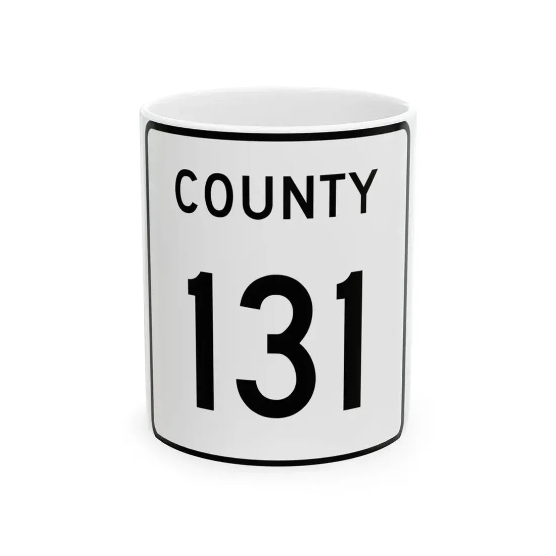 County 131 square (Minnesota) (Road Sign) White Coffee Mug 11oz - Go Mug Yourself