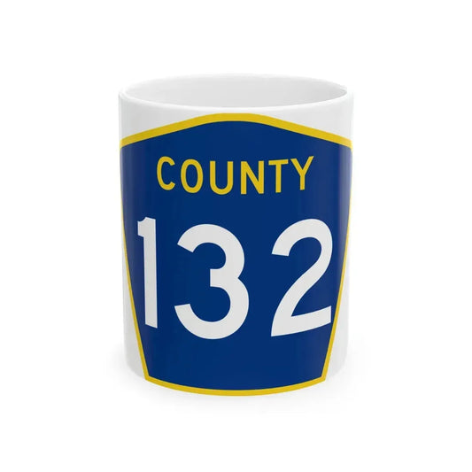 County 132 MN (Minnesota) (Road Sign) White Coffee Mug 11oz - Go Mug Yourself