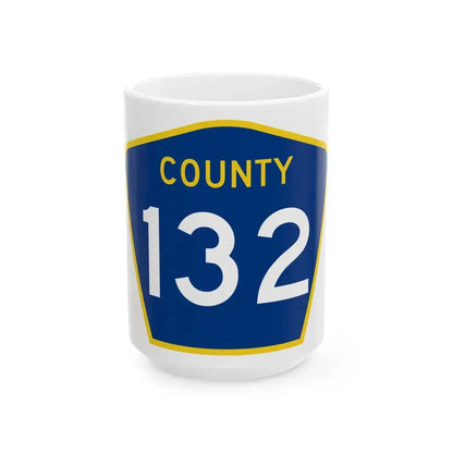 County 132 MN (Minnesota) (Road Sign) White Coffee Mug 15oz - Go Mug Yourself