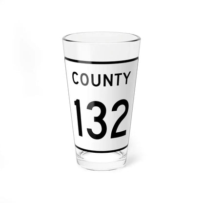 County 132 square (Minnesota) (Road Sign) Pint Glass 16oz 16oz - Go Mug Yourself