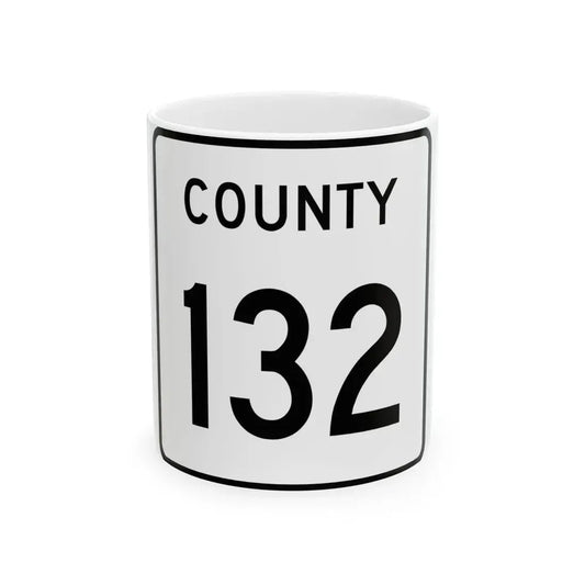 County 132 square (Minnesota) (Road Sign) White Coffee Mug 11oz - Go Mug Yourself