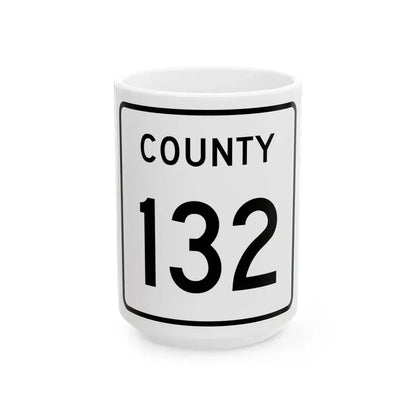 County 132 square (Minnesota) (Road Sign) White Coffee Mug 15oz - Go Mug Yourself