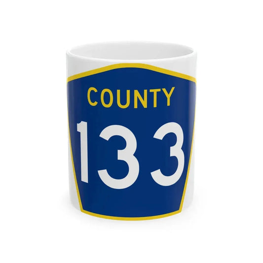 County 133 MN (Minnesota) (Road Sign) White Coffee Mug 11oz - Go Mug Yourself