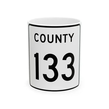 County 133 square (Minnesota) (Road Sign) White Coffee Mug 11oz - Go Mug Yourself