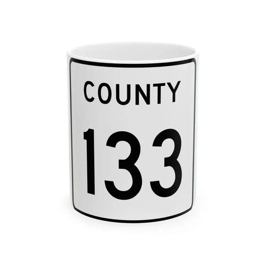County 133 square (Minnesota) (Road Sign) White Coffee Mug 11oz - Go Mug Yourself