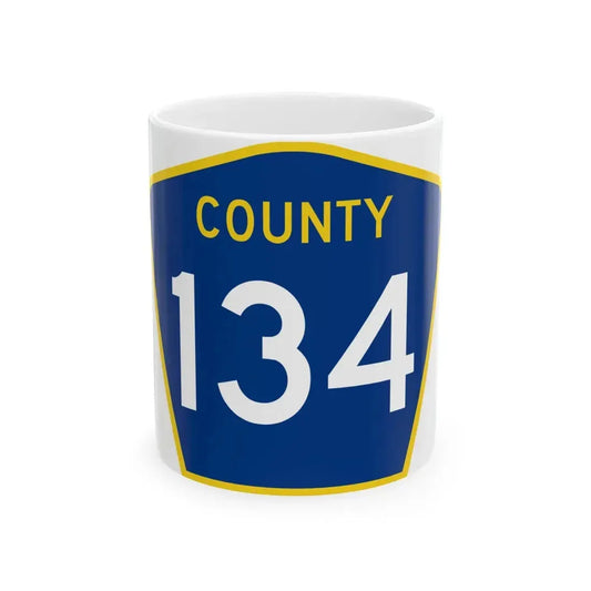 County 134 MN (Minnesota) (Road Sign) White Coffee Mug 11oz - Go Mug Yourself