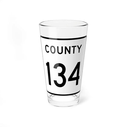 County 134 square (Minnesota) (Road Sign) Pint Glass 16oz 16oz - Go Mug Yourself