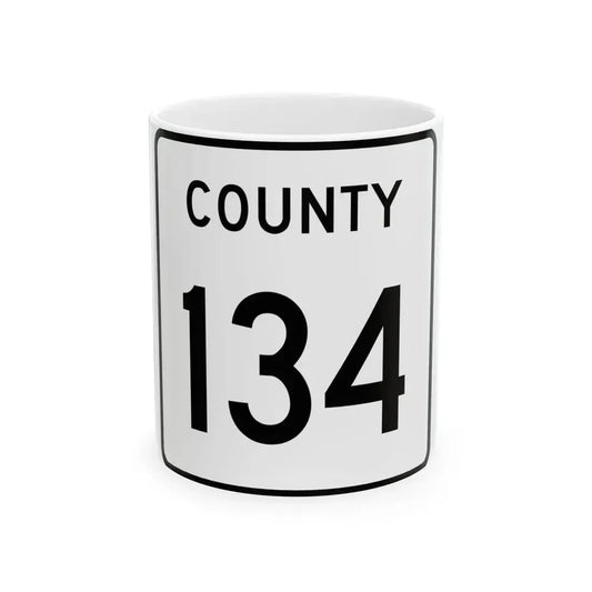 County 134 square (Minnesota) (Road Sign) White Coffee Mug 11oz - Go Mug Yourself
