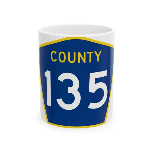 County 135 MN (Minnesota) (Road Sign) White Coffee Mug 11oz - Go Mug Yourself