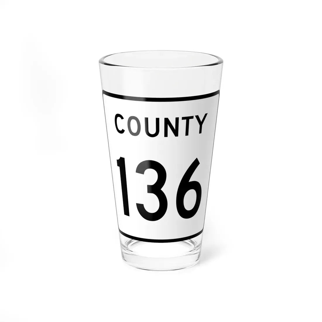 County 136 square (Minnesota) (Road Sign) Pint Glass 16oz 16oz - Go Mug Yourself