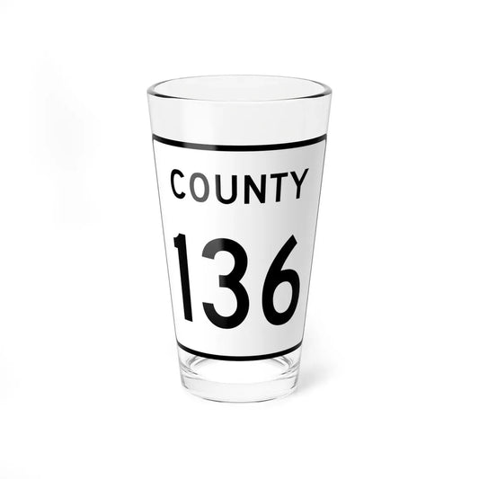 County 136 square (Minnesota) (Road Sign) Pint Glass 16oz 16oz - Go Mug Yourself