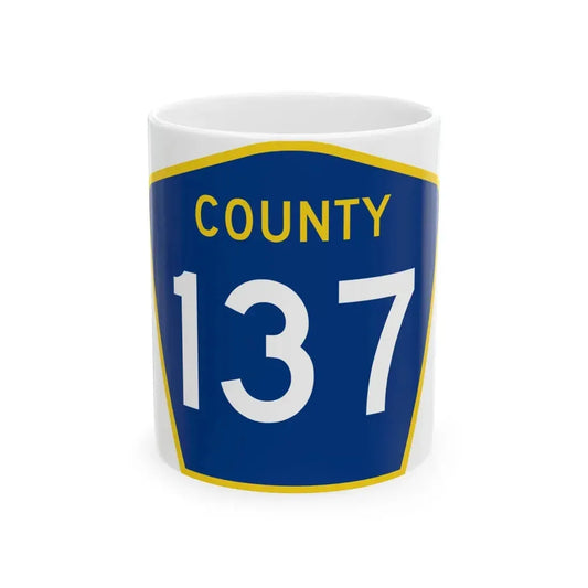 County 137 MN (Minnesota) (Road Sign) White Coffee Mug 11oz - Go Mug Yourself