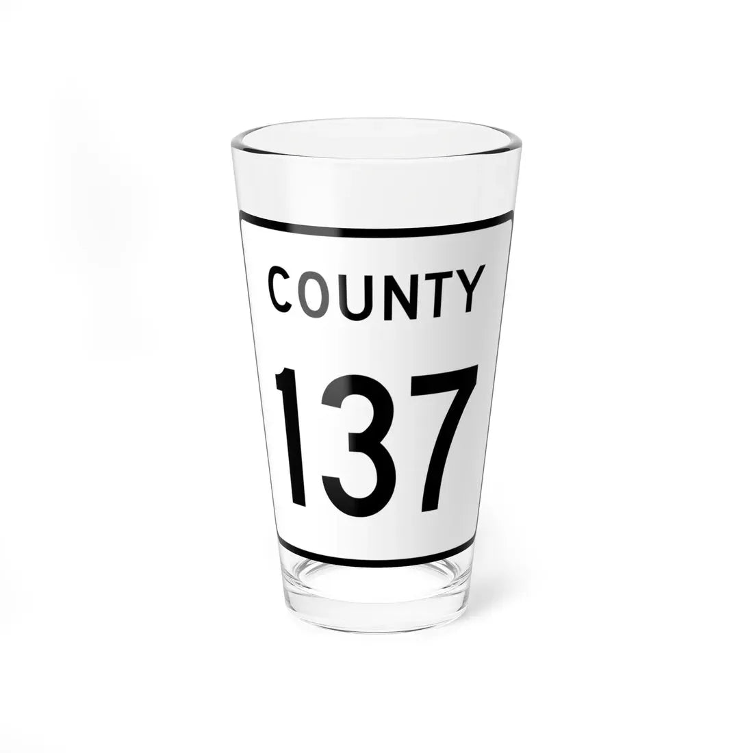 County 137 square (Minnesota) (Road Sign) Pint Glass 16oz 16oz - Go Mug Yourself