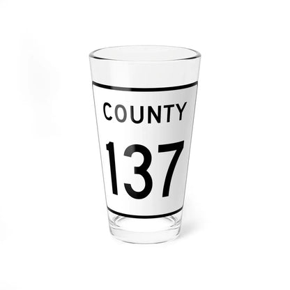 County 137 square (Minnesota) (Road Sign) Pint Glass 16oz 16oz - Go Mug Yourself