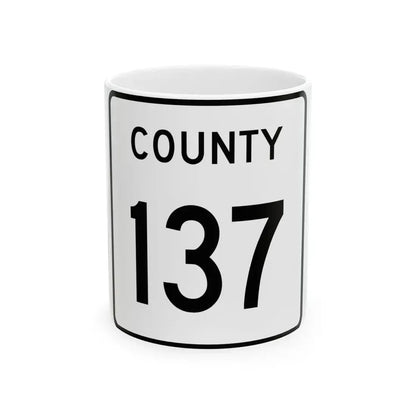 County 137 square (Minnesota) (Road Sign) White Coffee Mug 11oz - Go Mug Yourself