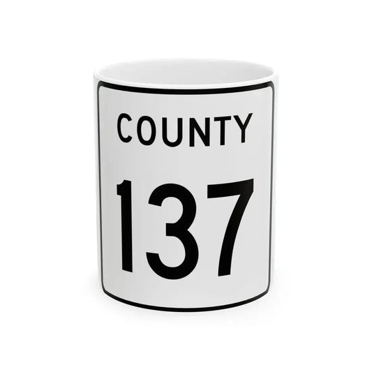 County 137 square (Minnesota) (Road Sign) White Coffee Mug 11oz - Go Mug Yourself