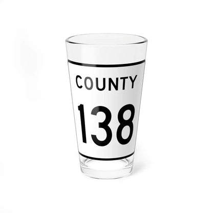 County 138 square (Minnesota) (Road Sign) Pint Glass 16oz 16oz - Go Mug Yourself