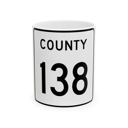 County 138 square (Minnesota) (Road Sign) White Coffee Mug 11oz - Go Mug Yourself