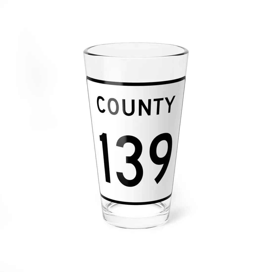 County 139 square (Minnesota) (Road Sign) Pint Glass 16oz 16oz - Go Mug Yourself