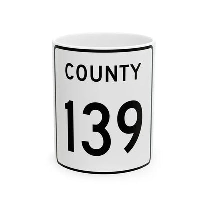 County 139 square (Minnesota) (Road Sign) White Coffee Mug 11oz - Go Mug Yourself