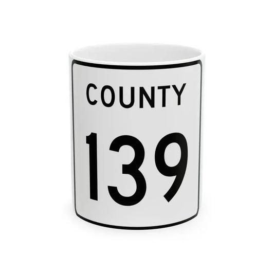 County 139 square (Minnesota) (Road Sign) White Coffee Mug 11oz - Go Mug Yourself
