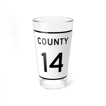 County 14 square (Minnesota) (Road Sign) Pint Glass 16oz 16oz - Go Mug Yourself
