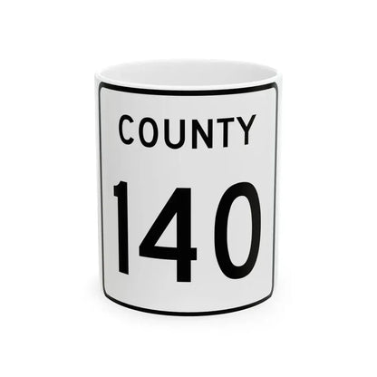 County 140 square (Minnesota) (Road Sign) White Coffee Mug 11oz - Go Mug Yourself