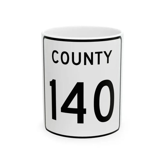 County 140 square (Minnesota) (Road Sign) White Coffee Mug 11oz - Go Mug Yourself