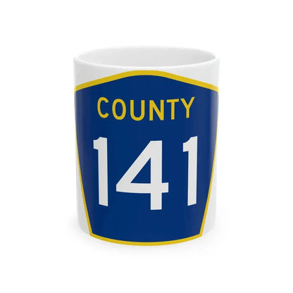 County 141 MN (Minnesota) (Road Sign) White Coffee Mug 11oz - Go Mug Yourself