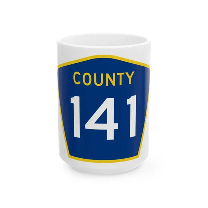 County 141 MN (Minnesota) (Road Sign) White Coffee Mug 15oz - Go Mug Yourself