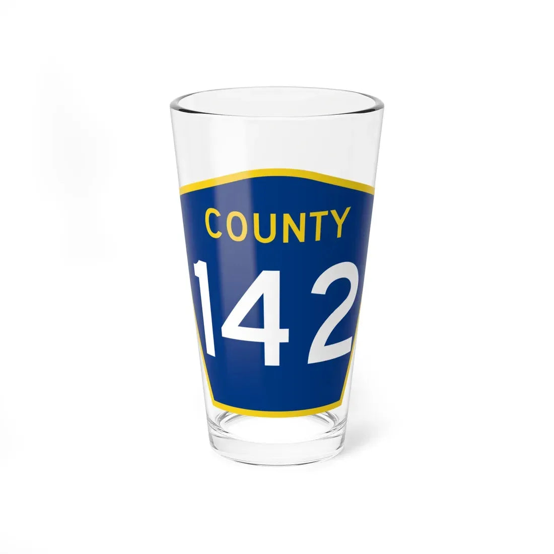 County 142 MN (Minnesota) (Road Sign) Pint Glass 16oz 16oz - Go Mug Yourself