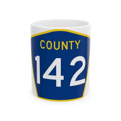County 142 MN (Minnesota) (Road Sign) White Coffee Mug 11oz - Go Mug Yourself