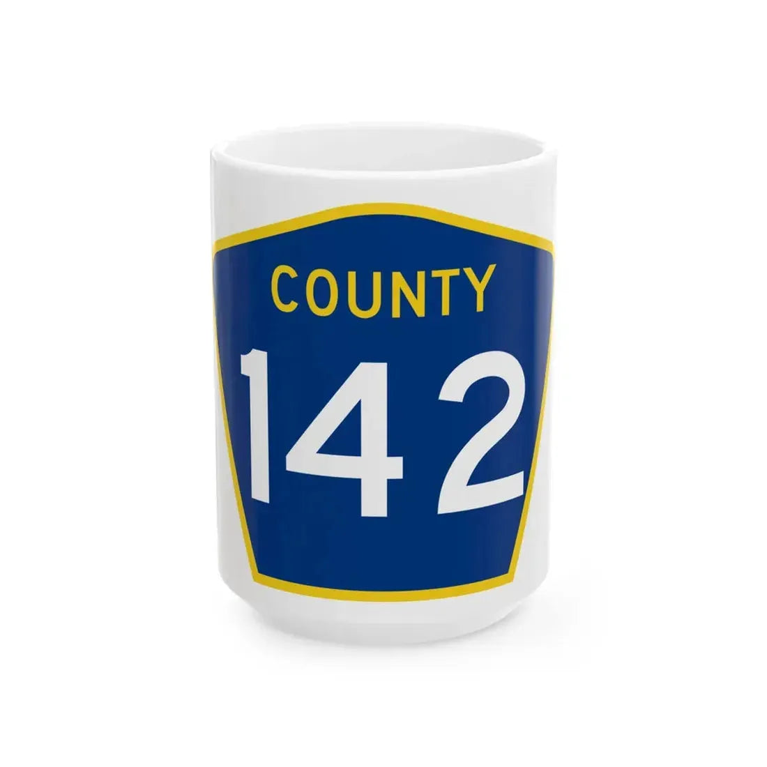 County 142 MN (Minnesota) (Road Sign) White Coffee Mug 15oz - Go Mug Yourself